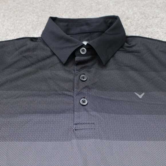 Callaway Opti-Dri Polo Shirt Mens Medium Gray/Black Golf Short Sleeve Pullover - Picture 4 of 12